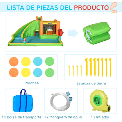 Outsunny Castillo Hinchable Grande Con Tobogán Poste De Boxeo 478x440x210 Cm_3