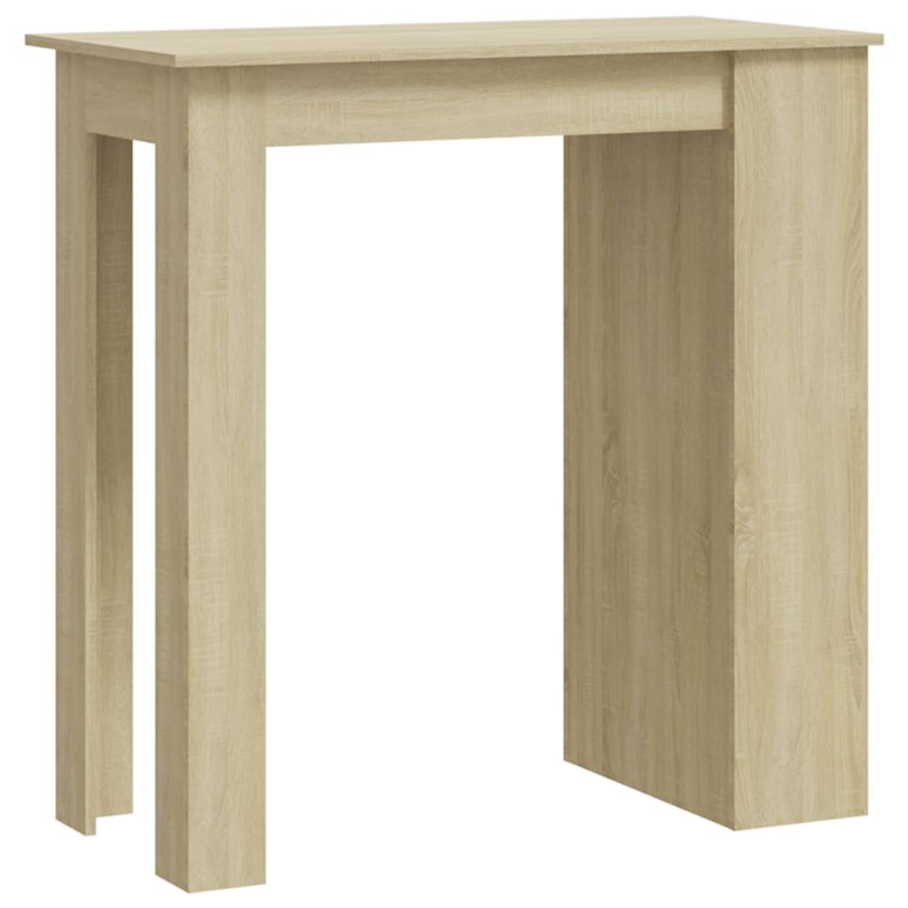 Mesa Bar Estante Almacenaje Contrachapada Roble 102x50x103,5 Cm_0