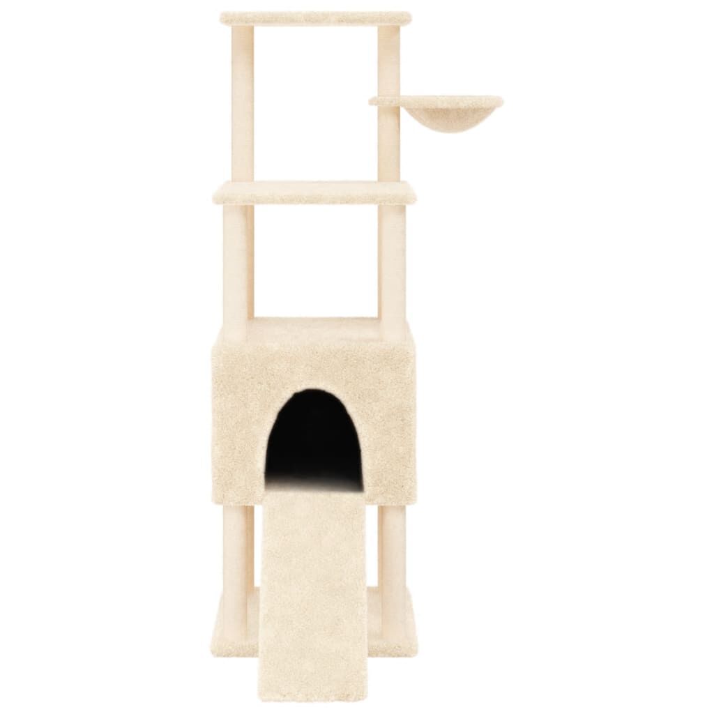 Vidaxl Rascador Para Gatos Con Postes De Sisal Crema 153 Cm_3