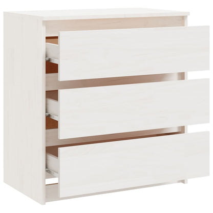 Mesita De Noche Madera Maciza De Mango Blanco 60x36x64 Cm_4