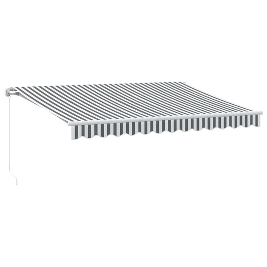Toldo Retráctil Manual Con Led Antracita Y Blanco 350x250 Cm_0