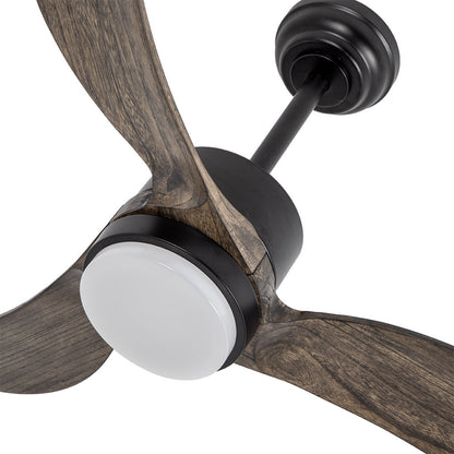Ventilador Dc Bembezar 24w Negro 3 Aspas Roble 107d 2424lm 3000-6500k C/remoto, Reg. Intensidad, Timer, Mem._1