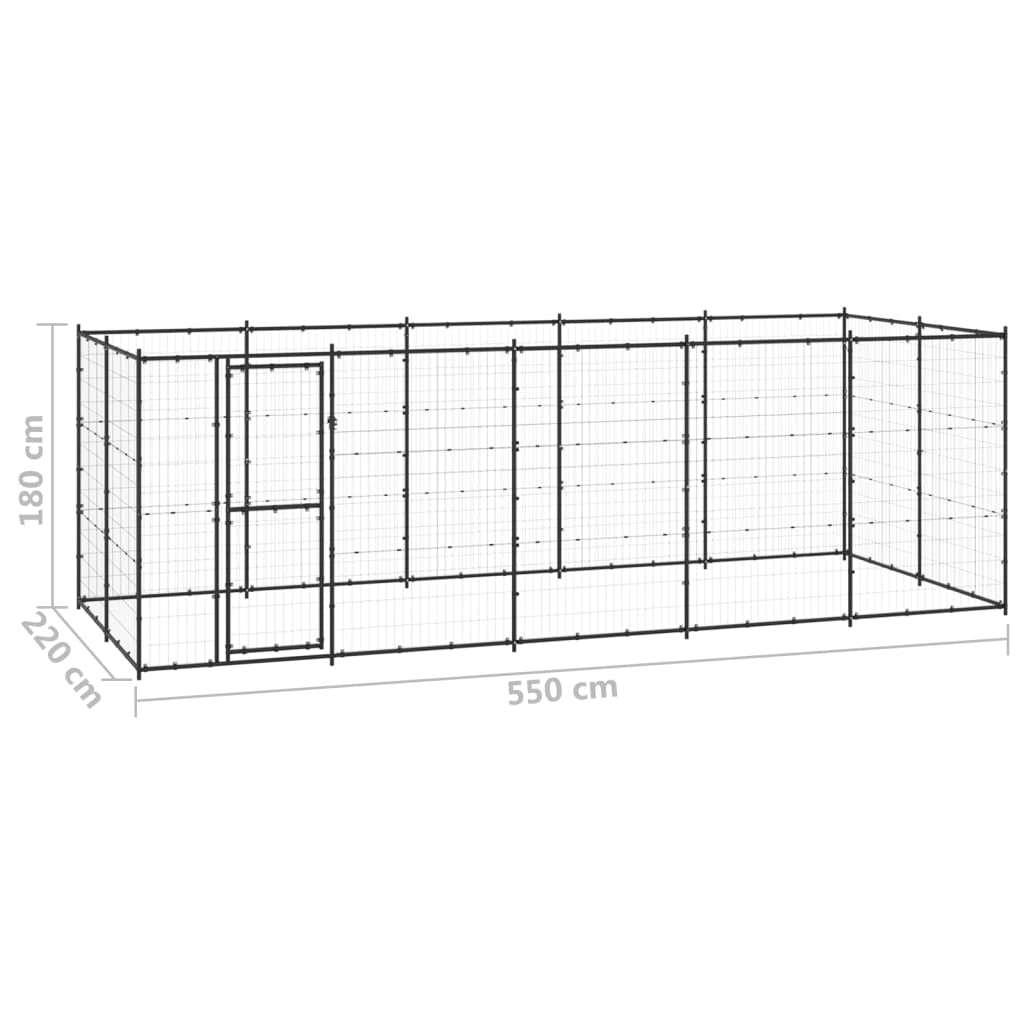 Vidaxl Perrera De Exterior De Acero 12,1 M²_2