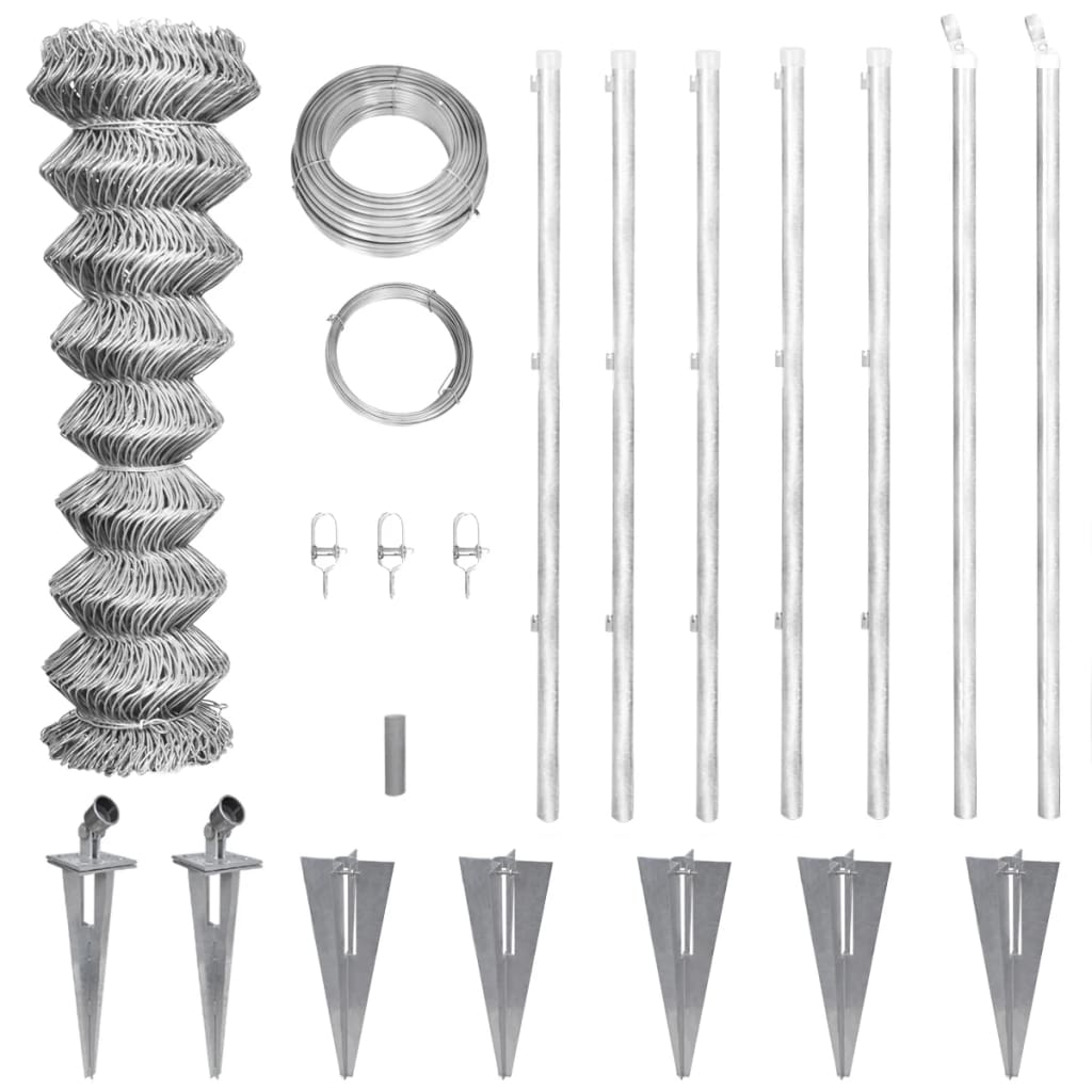 Valla Metálica Con Estacas Postes Acero Galvanizado 15x1,5 M / Vetonek_2