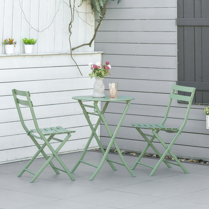 Outsunny Conjunto De Muebles De Jardín Plegable Con Marco De Acero Verde Oscuro_1