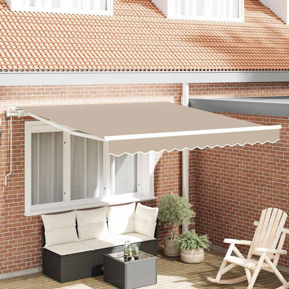Toldo Retráctil Beige 300 X 250 Cm Tela Y Aluminio_1