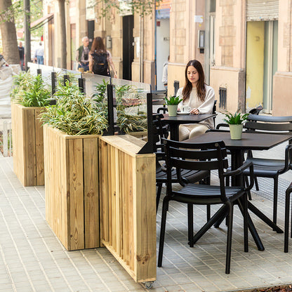Jardinera Alta De Madera Autoportante Con Cortavientos 40 Cm 100x44,5x80 Cm Hortalia_3