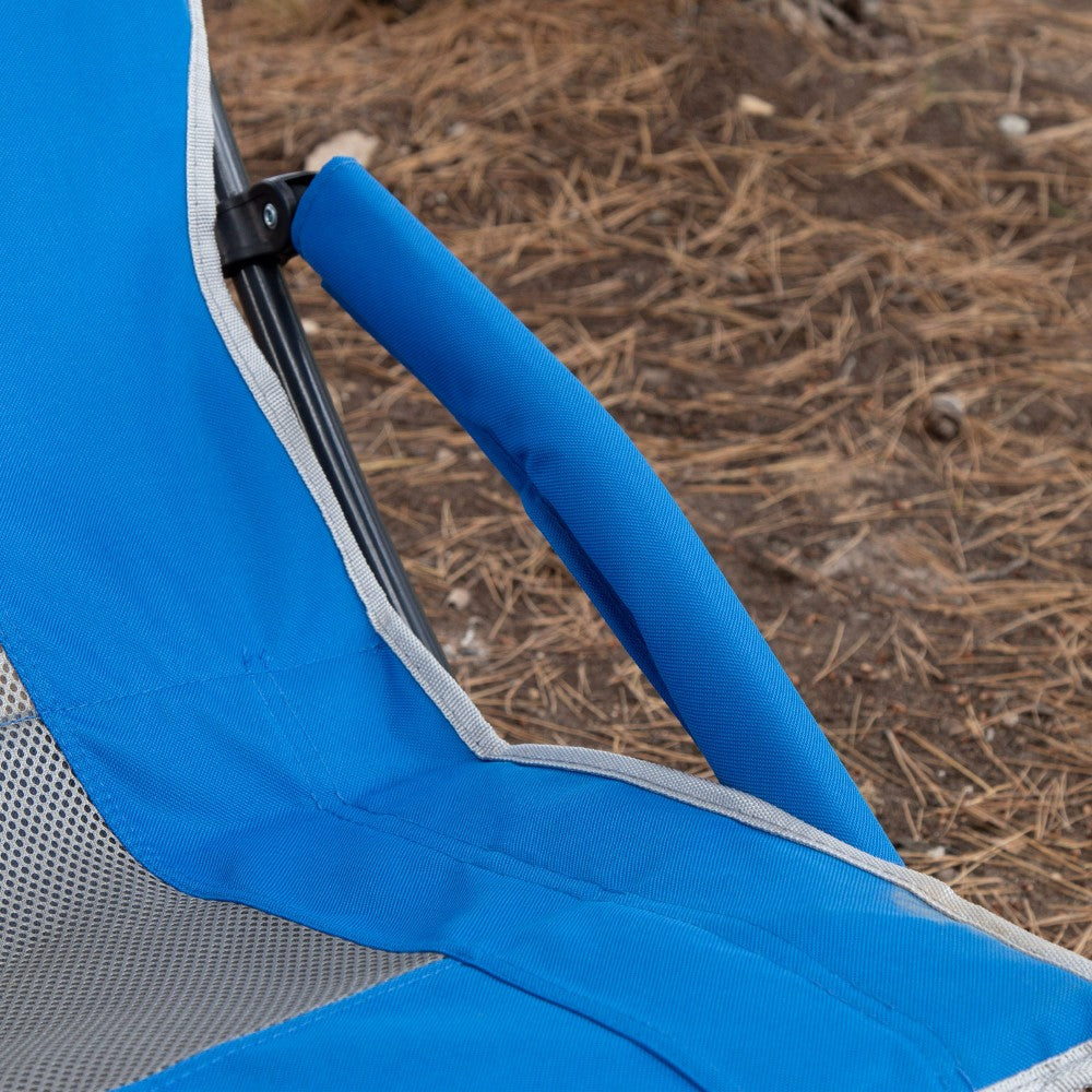 Aktive Silla Plegable Baja Y Transpirable Azul C/bolsillo Y Posavasos_5