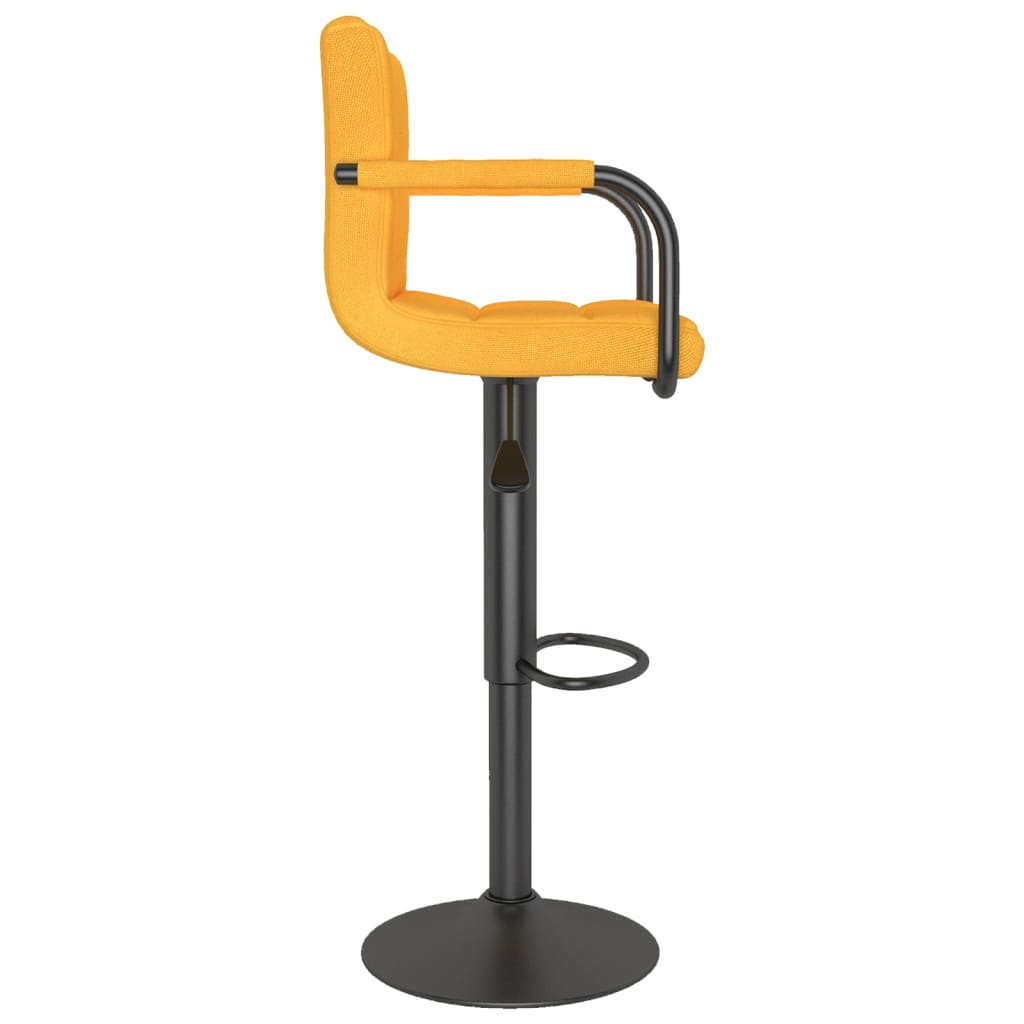 Taburetes De Cocina 2 Unidades Tela Amarillo Mostaza_3