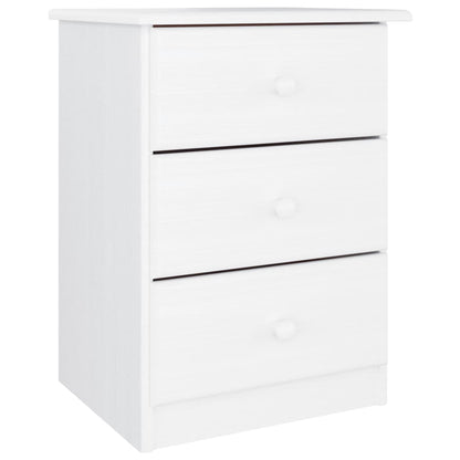 Mesita De Noche Alta Madera Maciza De Pino Blanco 41x35x55,5 Cm_0