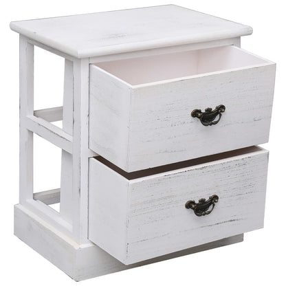 Mesitas De Noche 2 Uds Madera De Paulownia Blanco 38x28x45 Cm_4