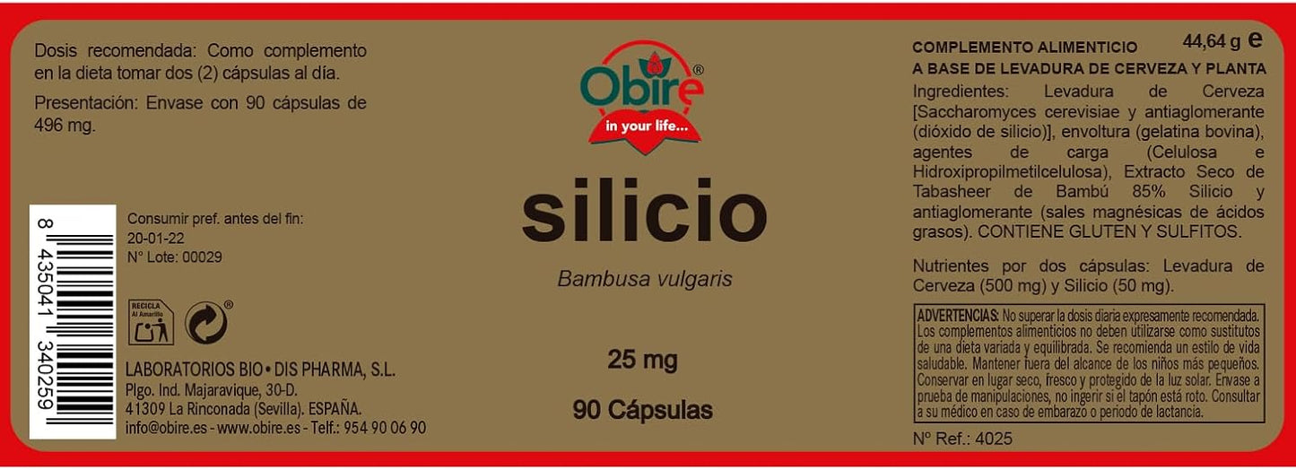 Silício Obire 90 cápsulas 25 mg