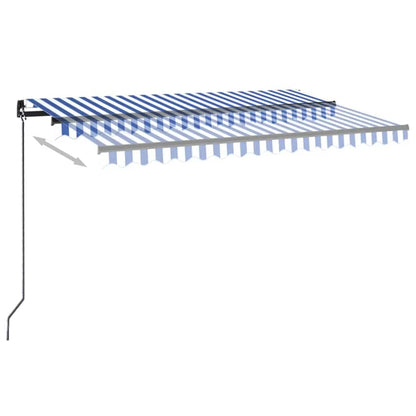 Toldo Manual Retráctil Con Led Azul Y Blanco 450x300 Cm_2