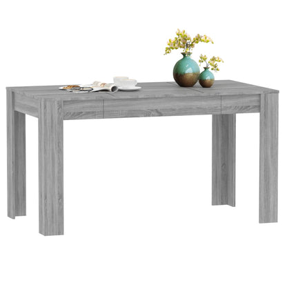 Mesa De Comedor Madera Contrachapada Gris Sonoma 140x74,5x76 Cm_4