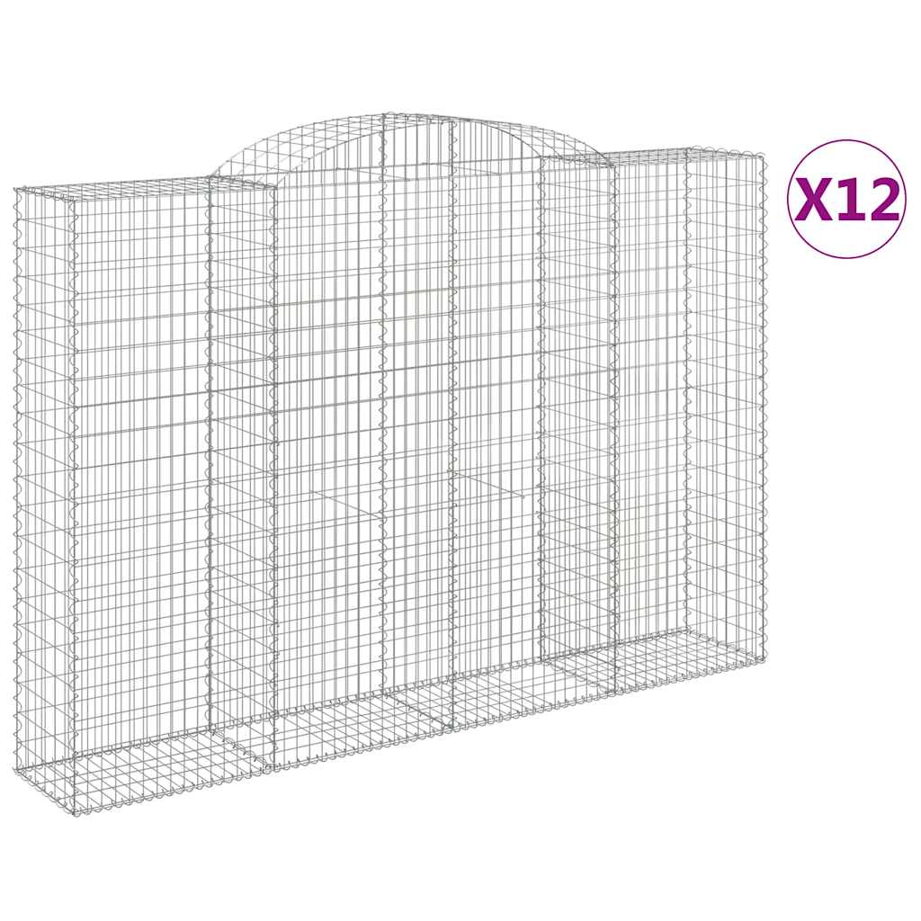Cestas De Gaviones 12 Uds Forma De Arco Hierro 300x50x200/220cm_0