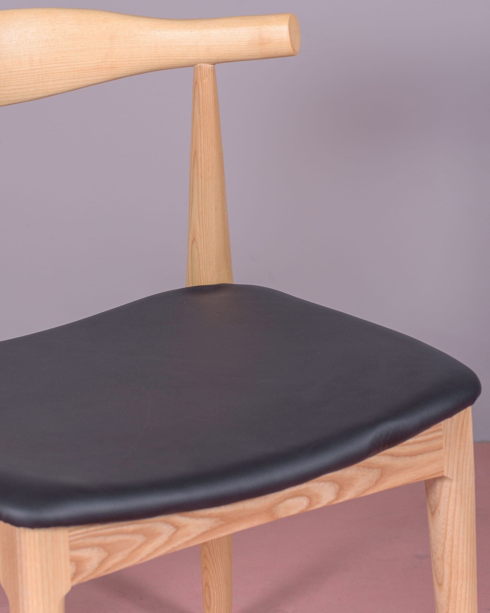 Silla De Comedor En Madera De Fresno Y Cojín De Polipiel - Elbow_4