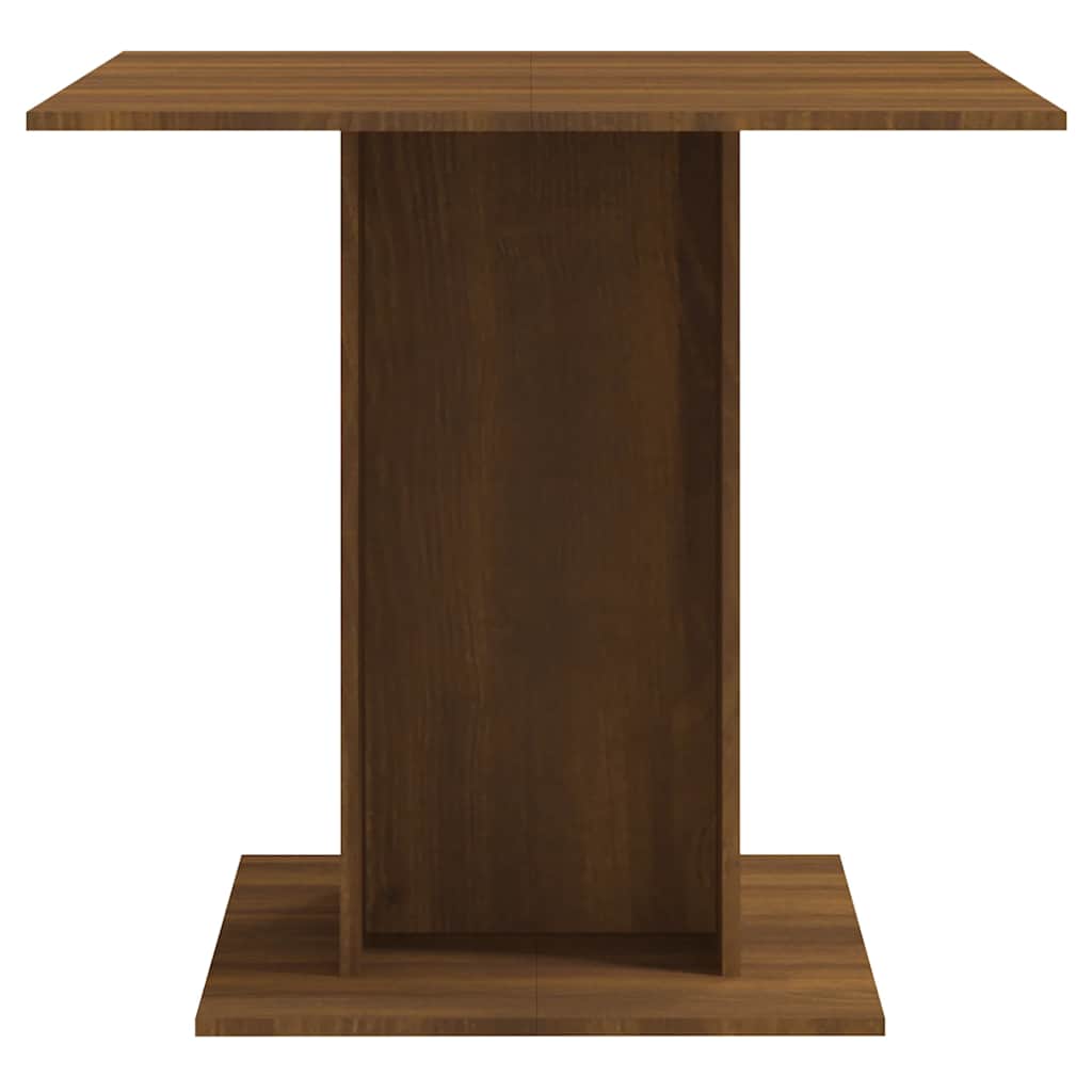 Mesa De Comedor Madera Contrachapada Roble Marrón 80x80x75 Cm_3