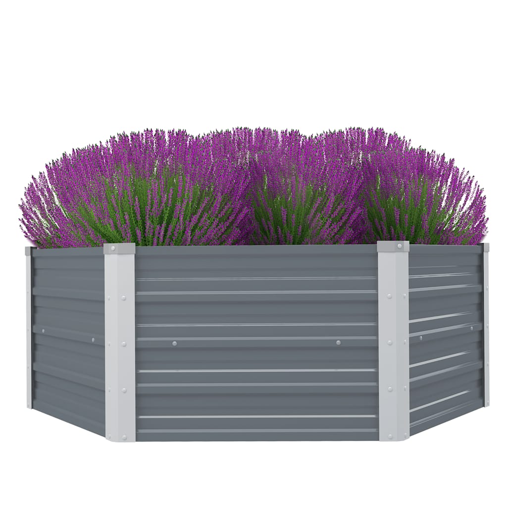 Jardinera Elevada 129x129x45 Cm Acero Galvanizado Gris_1