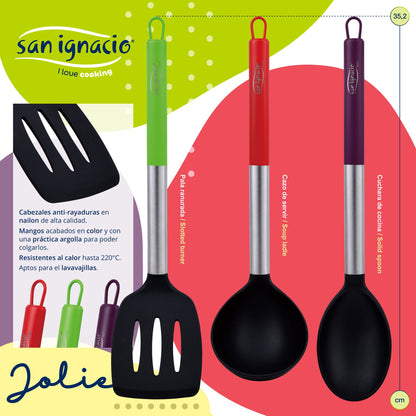 Set 3pc Sarten (16+20+24cm) Aluminio Prensado, Inducción, Azul Navy Paradise Con Set 3pc Utensilios De Cocina Nylon_4
