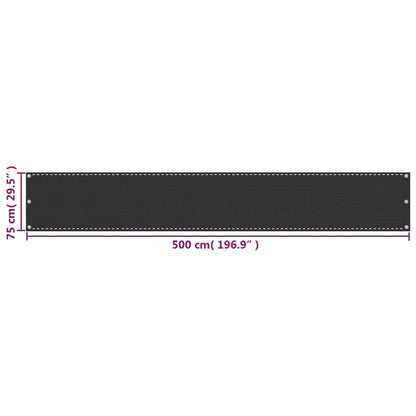 Vidaxl Toldo Para Balcón Hdpe 75x500 Cm Gris Antracita_4