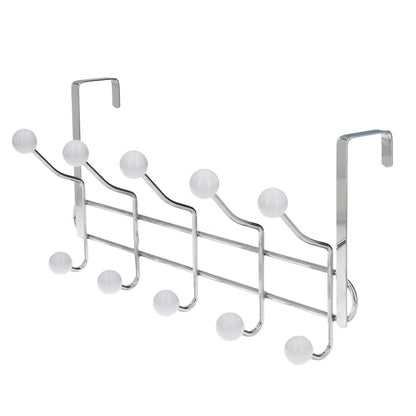 Perchero Cromado Colgante Para Puerta 5/10 Ganchos. Terminacion Blanca._1