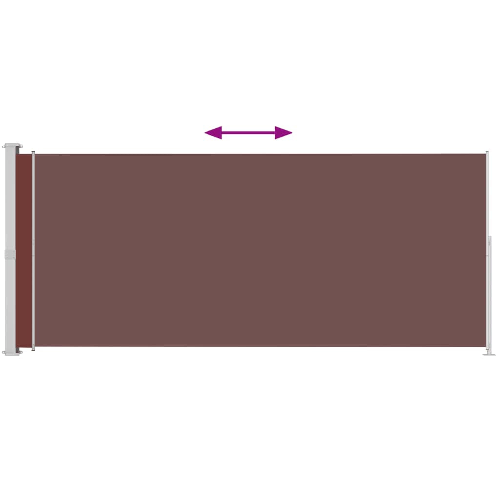 Vidaxl Toldo Lateral Retráctil Para Patio Marrón 200x500 Cm_4