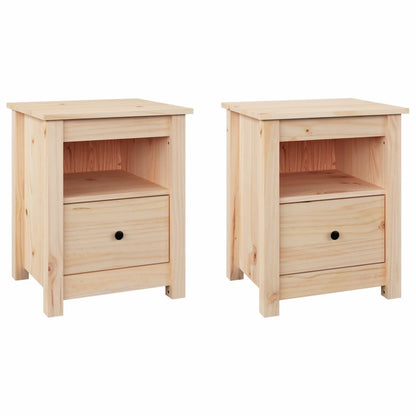 Mesitas De Noche 2 Uds Madera Maciza De Pino 40x35x49 Cm_0