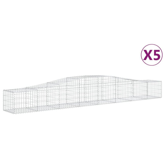 Cestas De Gaviones 5 Uds Forma De Arco Hierro 400x50x40/60 Cm_0