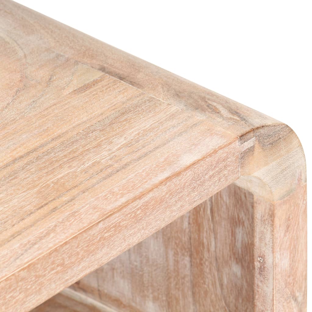 Mesita De Noche De Madera Maciza De Acacia 40x30x60 Cm_4