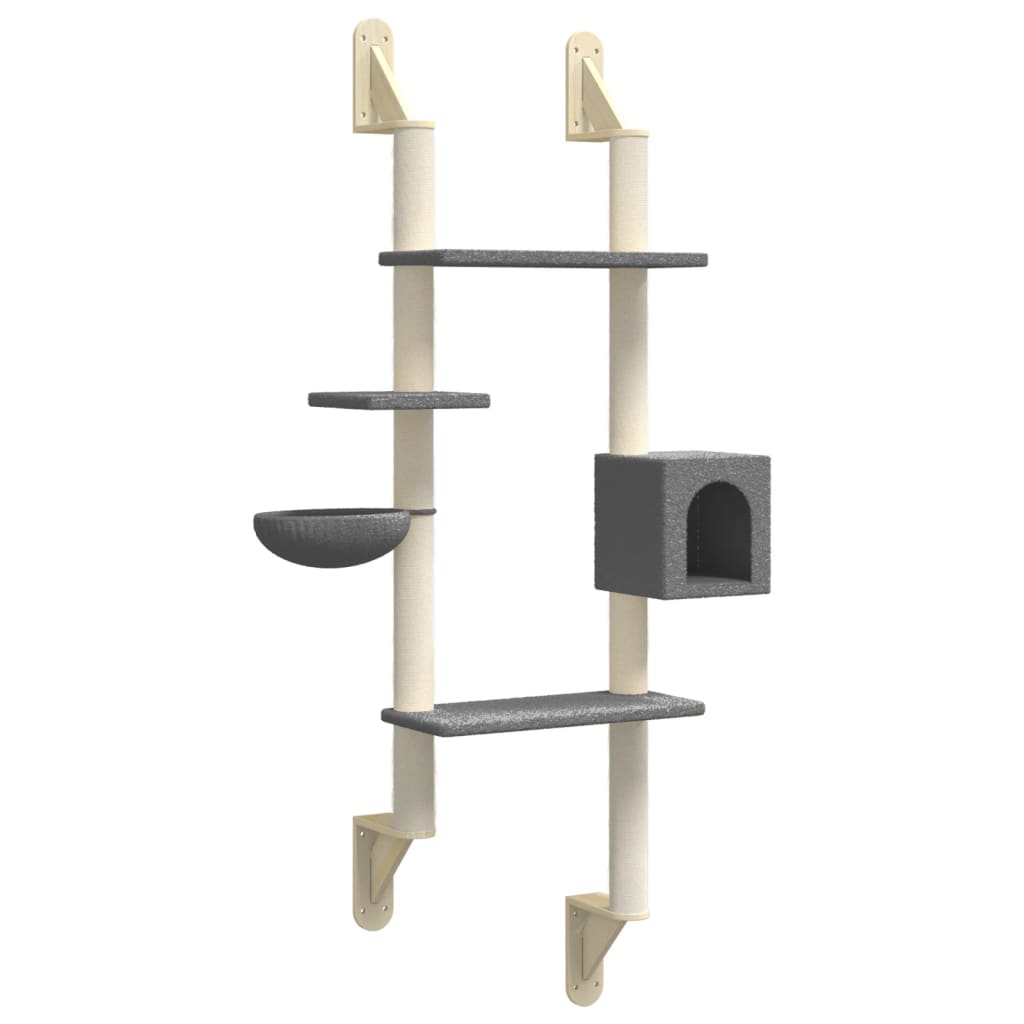 Árbol Rascador Para Gatos De Pared Gris Oscuro 180 Cm_0