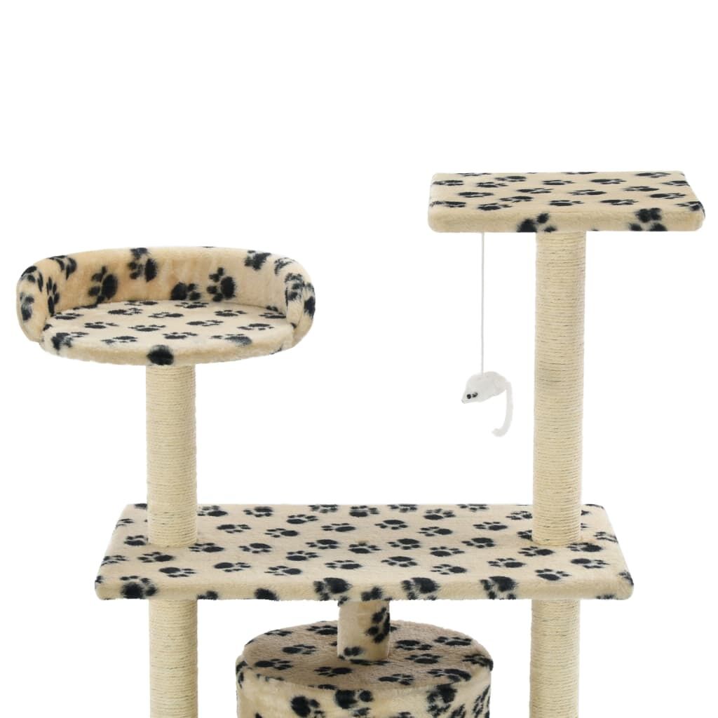 Vidaxl Rascador Para Gatos Con Poste De Sisal 95 Cm Huellas Beige_3