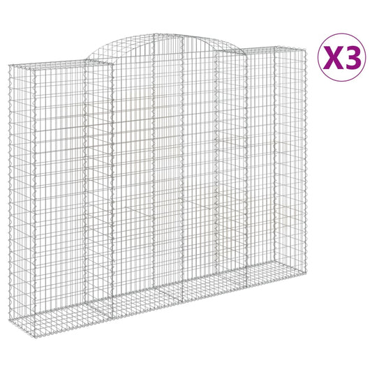 Cestas De Gaviones 3 Uds Forma De Arco Hierro 300x50x220/240 Cm_0