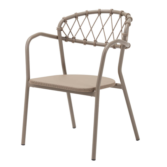 Silla De Exterior Esso Capuchino - Aluminio Ligero Y Resistente 60x80x105cm - Well Home_0