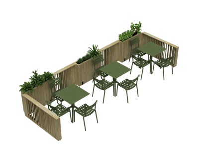 Kit Jardinera Alta De Madera Con Ruedas Y Barandilla 100x24x80 Cm Hortalia_4