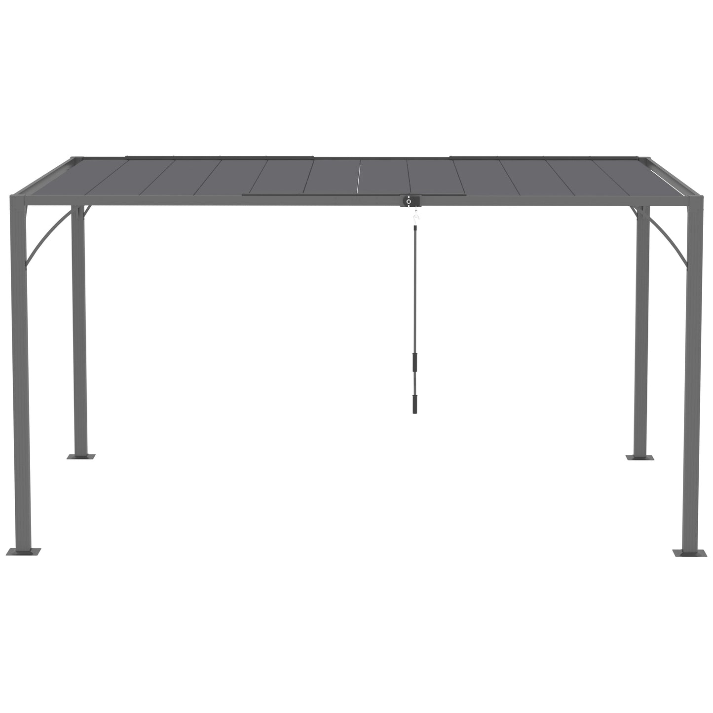 Outsunny Pérgola De Jardín 3x4 M Con Techo De Lamas Orientables Upf50+ Gris_4