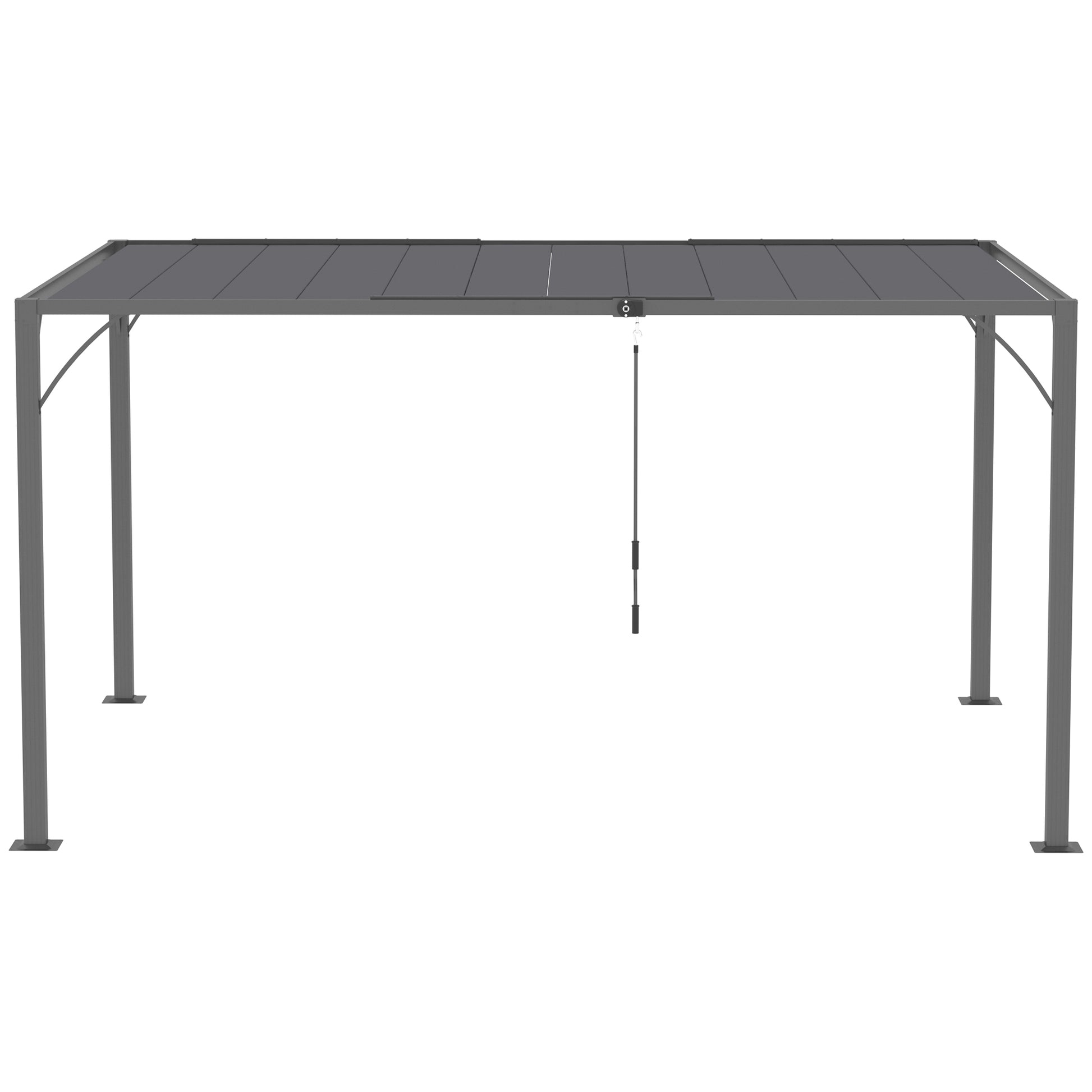 Outsunny Pérgola De Jardín 3x4 M Con Techo De Lamas Orientables Upf50+ Gris_4
