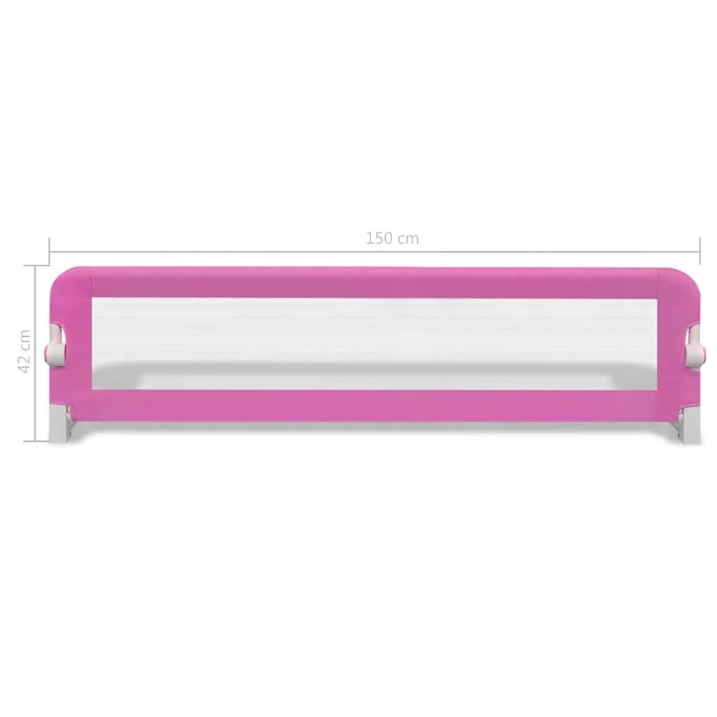 Vidaxl Barandilla De Seguridad Cama De Niño 2 Uds Rosa 150x42 Cm_2