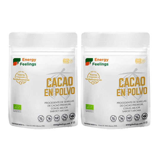 Pack 2x Cacao en polvo sin azúcar ECO Energy Feelings 1 kg