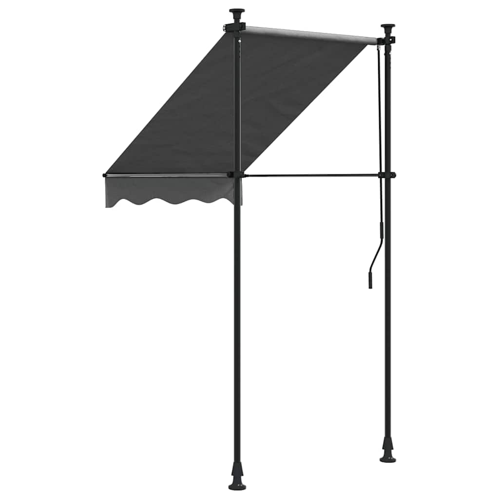 Toldo Retráctil De Tela Y Acero Gris Antracita 100x150 Cm_3