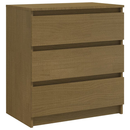 Mesita De Noche Madera Maciza De Mango Marrón Miel 60x36x64 Cm_0