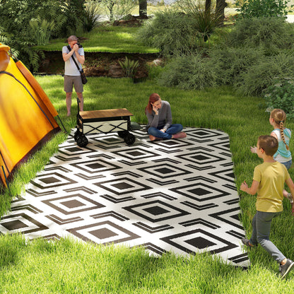 Outsunny Alfombra De Exterior Reversible 182x274 Cm Con Patrón Geométrico_1