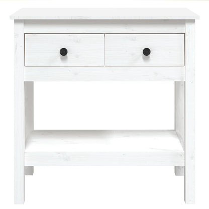 Mesa Consola De Madera Maciza De Pino Blanco 75x35x75 Cm_4