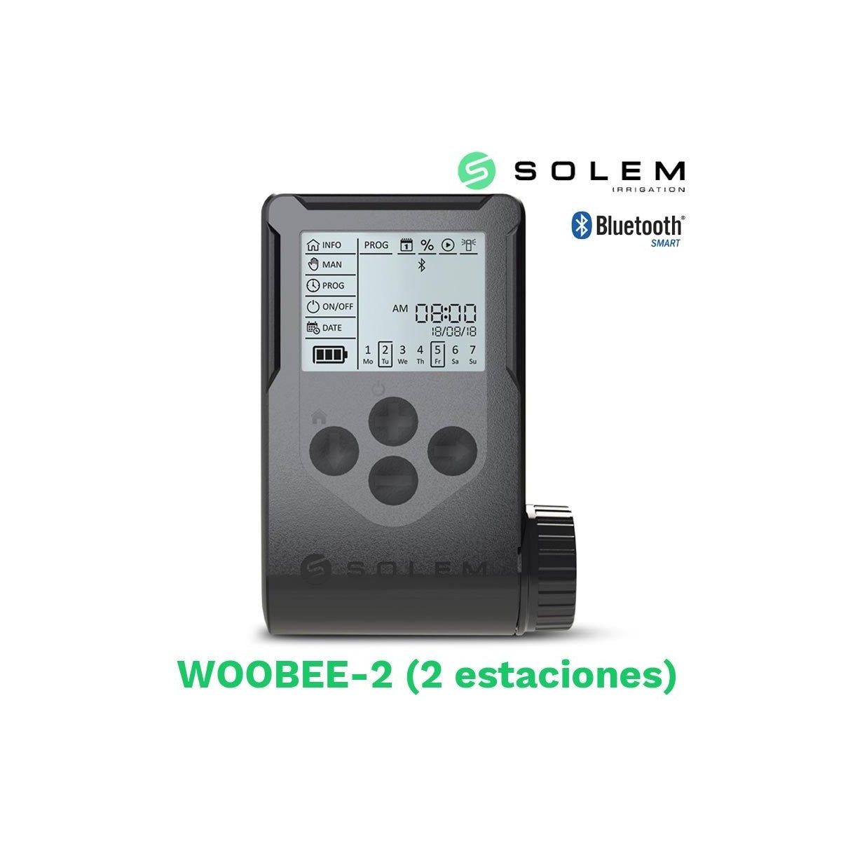 Programador Solem Woobee 2 Estaciones (batería/pantalla/bluetooth) - Control Práctico De Riego_0