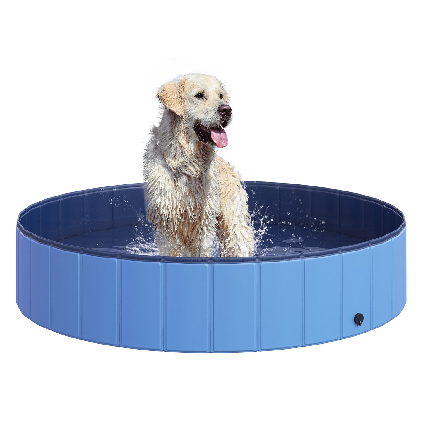 Pawhut Piscina Plegable Para Perros Bañera De Pvc Interior Y Exterior Ø140x30cm_0