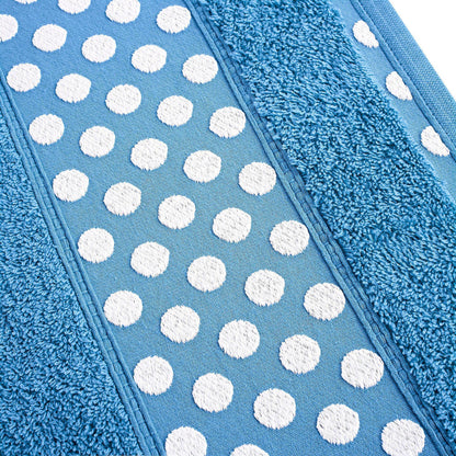 Juego De 3 Toallas De Baño De Algodón De Rizo 450 Gr/m2, De 50x30; 100x50; 150x100 Cm., Color Azul Medio_4
