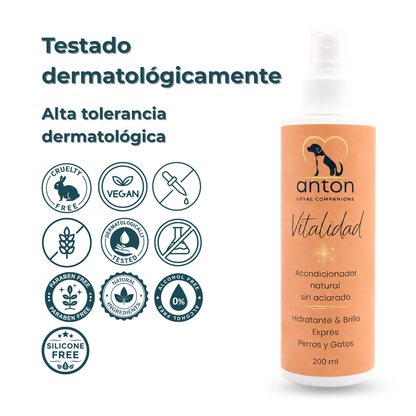 Acondicionador sin aclarado para el cuidado del pelaje de perros y gatos – 200 ml_4