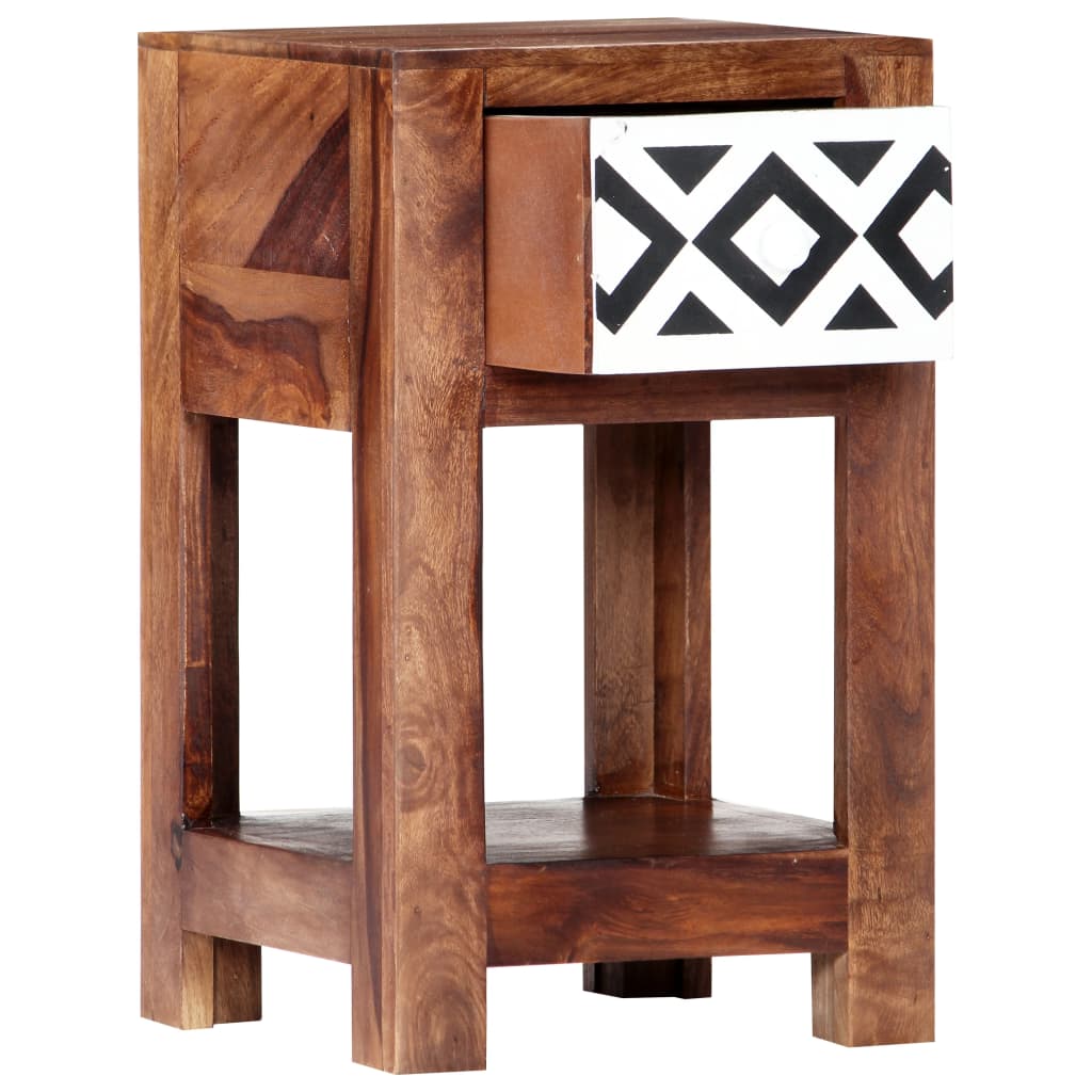 Mesita De Noche De Madera Maciza De Sheesham 30x30x50 Cm_2