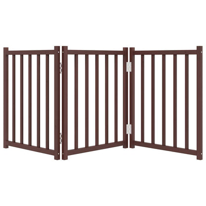 Vidaxl Puerta De Perros Plegable 3 Paneles Madera Abeto Marrón 150 Cm_3
