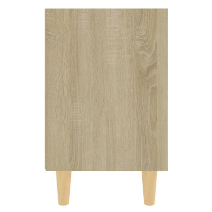 Mesita De Noche Con Patas Madera Maciza Roble Sonoma 40x30x50cm_3