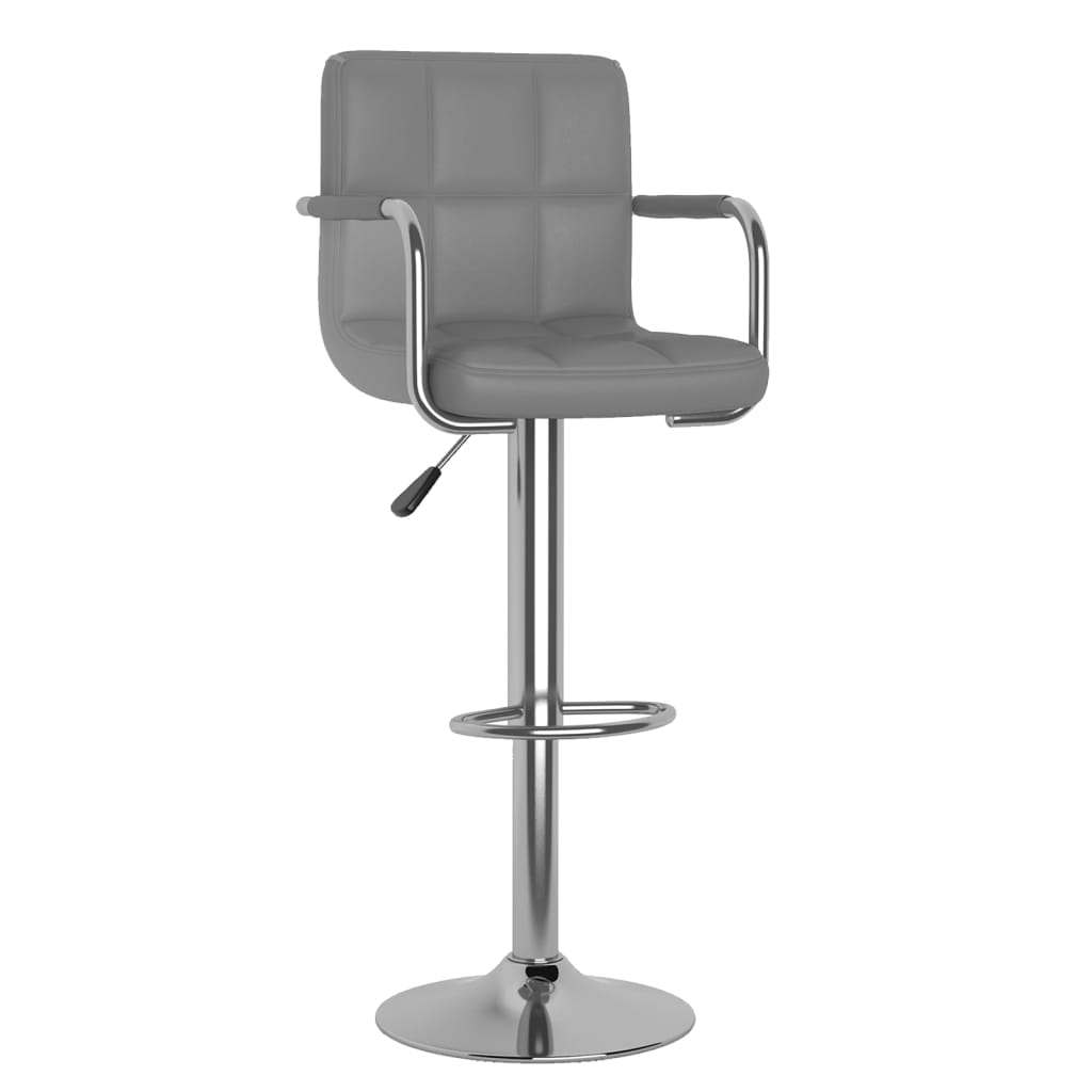 Taburete De Cocina De Cuero Sintético Gris_0